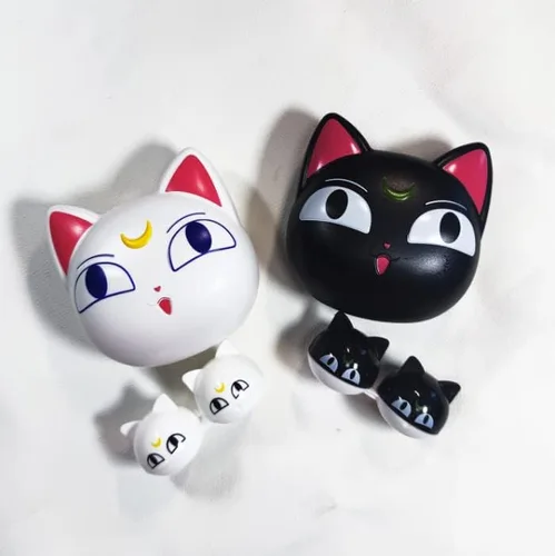 Miniatura 6 de Paquete de 2 fundas para lentes de contacto de anime lindo gato estuche de viaje portátil para lentes de contacto kit con solución limpiadora