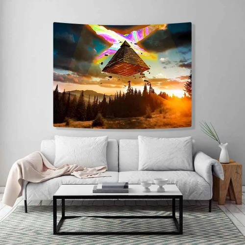 Ine Ive Tapiz de naturaleza del bosque, Gravity Falls Tapiz de dibujos animados 40x30 pulgadas Fantasía Naturaleza Paisaje Decoración de pared para