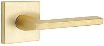 Miniatura 5 de Emtek Pasaje, roseta cuadrada, palanca Helios, acero inoxidable cepillado, RH