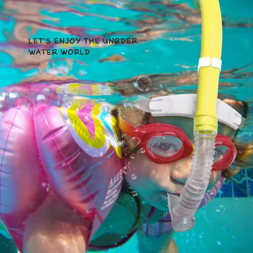 Miniatura 7 de Esnórquel para niños con función de rotación para niños y niñas, esnórquel frontal para entrenamiento y natación de regazo Amarillo