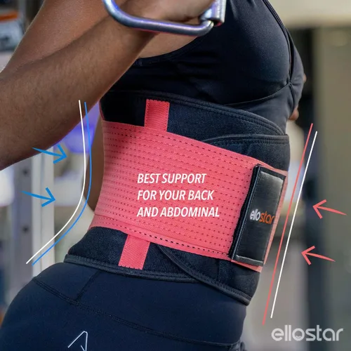 Miniatura 2 de ellostar Entrenador de cintura para mujer: banda de sudor para grasa del vientre, control de abdomen, soporte de espalda, faja moldeadora de Rosa