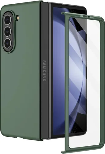 Miniatura 21 de Ruky Funda para Samsung Galaxy Z Fold 5, cubierta de cuerpo completo con protector de pantalla integrado, soporte de carga inalámbrica de PC duro