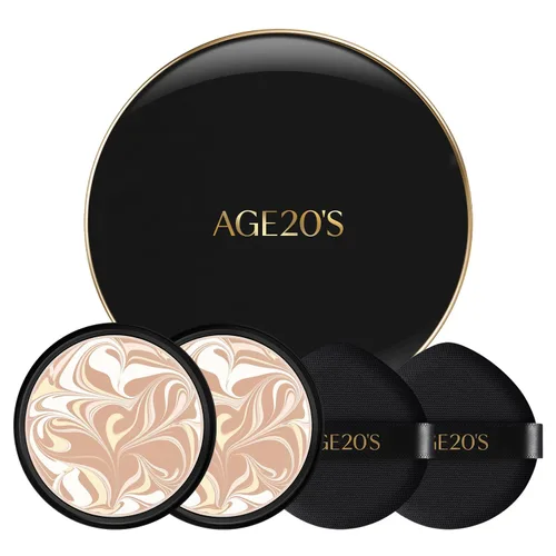 Miniatura 42 de [Tamaño mini] AGE20'S Signature Essence Pact 13C Base de cojín coreana vegana Paquete de 1 Base crema, acabado húmedo y brillante, cobertura