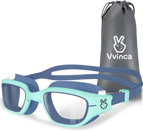 Miniatura 12 de Vvinca Gafas de natación para niños, gafas de natación para niños pequeños de 3 a 14 años, protección UV antivaho sin fugas, gafas de piscina
