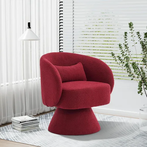Miniatura 20 de Silla Giratoria de Barril, Sillas Giratorias de Acento Acolchadas Cuddle Tapizadas para Sala de Estar, Cómoda Silla Giratoria Redonda Pequeña Negra