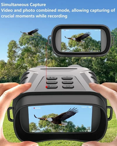 Miniatura 6 de Gafas de visión nocturna 4K, binoculares, regalo para hombres y adultos, zoom digital 8X, potente luz IR ajustable, visión de hasta 1312 pies