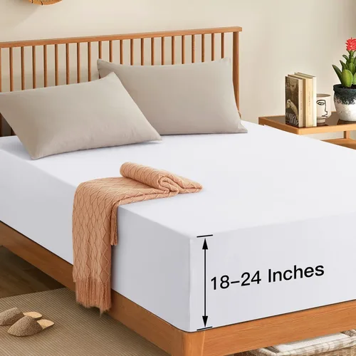 Miniatura 9 de Manyshofu Sábana Bajera de Bolsillo Extra Profundo Queen – Solo Sábana Bajera de Bolsillo Profundo de 1800 Hilos Hotel, Compatible con Colchones