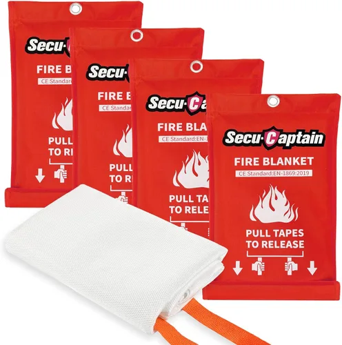 Miniatura 9 de SecuCaptain Manta de emergencia contra incendios para el hogar y la cocina, 40 x 40 pulgadas, manta de fibra de vidrio con supresión de llama