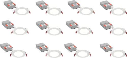 Miniatura 13 de Juno Luces LED empotrables redondas de 4 pulgadas, luz descendente de oblea deflectora, temperatura de color blanco conmutable 5 en 1, brillo