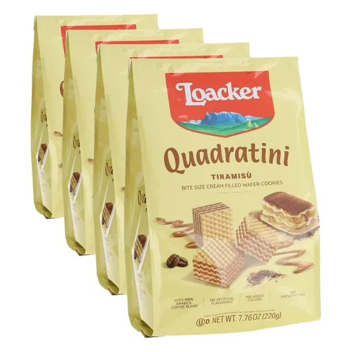 Miniatura 12 de Loacker Quadratini - Paquete grande de galletas de oblea variadas con sabor a frutas - Mezcla de limón, vainilla y yogur de frambuesa - Galletas