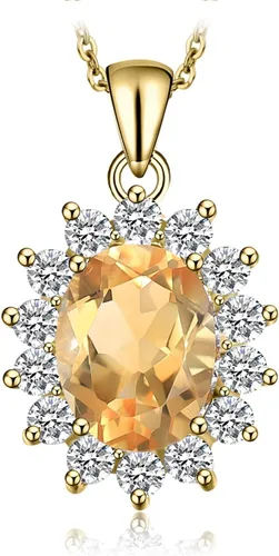Miniatura 72 de JewelryPalace Princess Diana Kate Middleton Natural Amethyst Citrine Garnet Peridot Topaz Created Ruby Sapphire Simulated Emerald Pendant Necklace