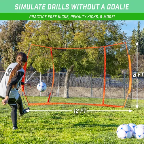Miniatura 4 de GoSports Strike Net - Portería de entrenamiento de fútbol – Entrenador de red de tiro para todos los niveles de habilidad – 12 pies x 8 pies o 18