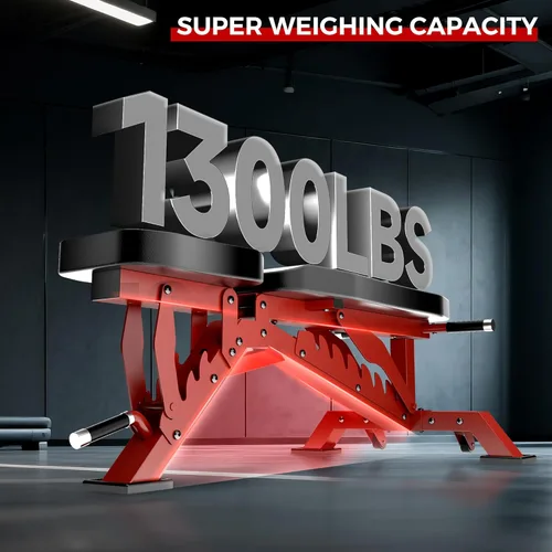 Miniatura 2 de Banco de Pesas, Banco de Entrenamiento Ajustable para Gimnasio en Casa Entrenamiento de Cuerpo Completo, Capacidad de Peso de 1300 LBS Press de Rojo