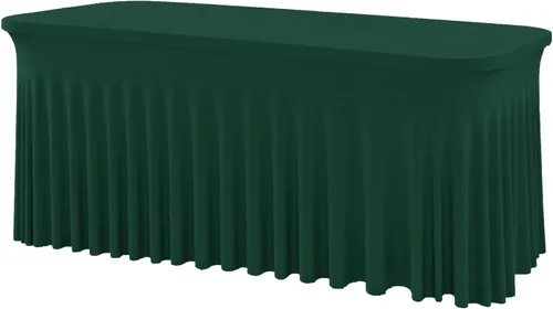 Miniatura 34 de Mantel rectangular de elastano negro, funda elástica ajustada para mesas rectangulares de 1,8 m, falda de mesa elástica sin arrugas para decoración