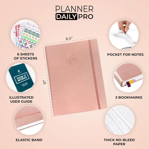 Miniatura 2 de Clever Fox Agenda Daily PRO – Agenda diaria de 8.5 x 11 pulgadas tamaño A4 y diario de gratitud para aumentar la productividad, gestión del tiempo
