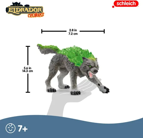 Miniatura 3 de Schleich Eldrador Creatures - Figura de lobo de piedra de 6 pulgadas, divertida figura de animal de fantasía para juegos imaginativos para niños