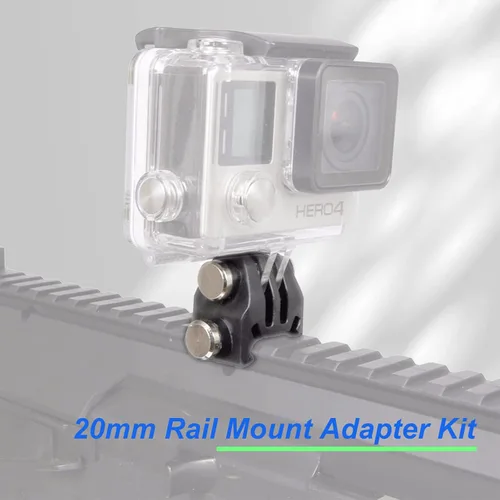 Miniatura 7 de Soporte de riel de pistola para GoPro, adaptador de montaje en riel Picatinny de 0.787 in compatible con cámara de acción