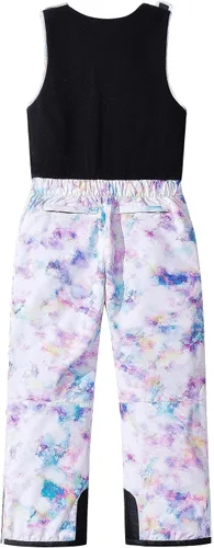 Miniatura 2 de Pursky Pantalones de nieve para niños, baberos de esquí de invierno para niña, con aislamiento, impermeables, pantalones de nieve de forro polar