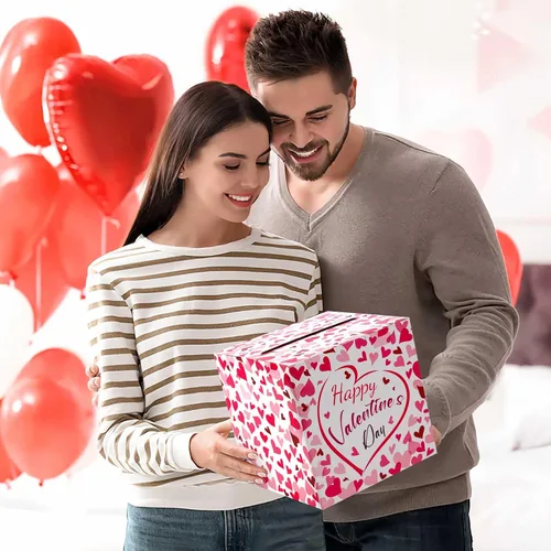 Miniatura 7 de Hxezoc Caja de Tarjetas de San Valentín Recuerdos Buzón Feliz Día de San Valentín Caja de Cartón para Aula de Niños, Día de San Valentín, Baby