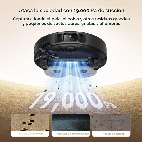 Miniatura 4 de Mova P50 Pro Ultra Robot Aspiradora y Trapeador, succión de 19,000Pa con cepillo antienredos, trapeador extraíble y levantable para alfombra y piso