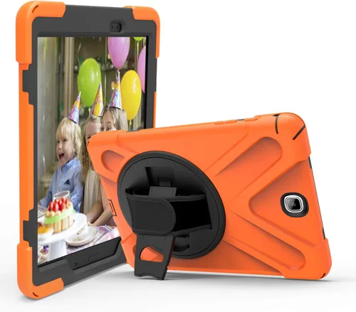 Miniatura 10 de IVY Funda con función atril de 360 grados compatible con Samsung Galaxy Tab A 9.7 2015 (SM-T550) con correa para la muñeca y correa para el hombro
