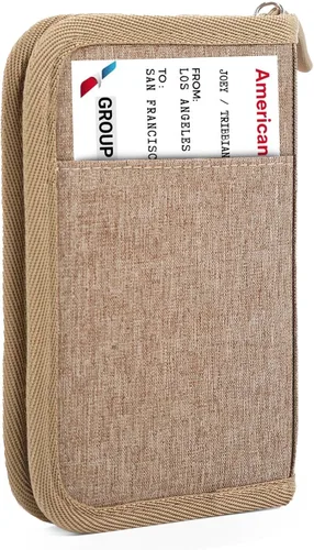 Miniatura 19 de Cartera de pasaporte para la familia con RFID, organizador de documentos de viaje, impermeable para mujeres, billetera de pasaporte portátil