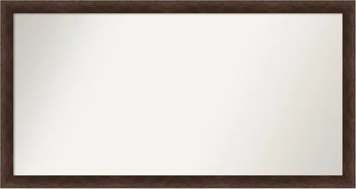 Miniatura 284 de Amanti Art Espejo de pared personalizado no biselado (24 x 27 pulgadas), marco estrecho de nogal chipre - varios tamaños personalizados - Espejo