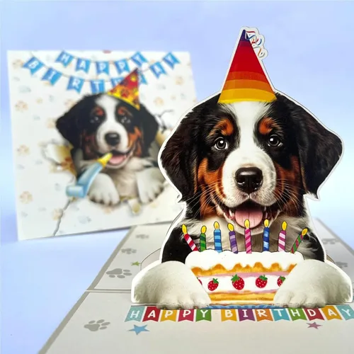 Miniatura 14 de Tarjeta de cumpleaños de perro Beagle 3D emergente – Felicitación de feliz cumpleaños para los amantes de los perros – Tarjeta desplegable