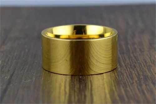 Miniatura 6 de Fashion Month Anillo de acero inoxidable de 0.394in de ancho para hombre y mujer, color plateado, oro rosa de 18 quilates, banda grande y pulida