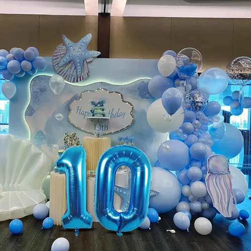 Miniatura 2 de Globos gigantes de papel aluminio azul del número 20 de 40 pulgadas, globos gigantes de helio número 20 para niños y niñas, decoraciones de azul