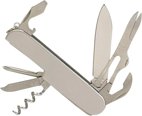 Miniatura 2 de Thirsty Rhino Util, cuchillo de bolsillo de acero inoxidable, multiherramienta multifunción 7 en 1, plateado (juego de 2)