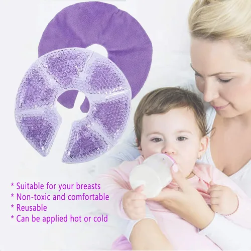 Miniatura 2 de Almohadillas de terapia de senos – Almohadillas de gel reutilizables para terapia de frío y calor, mejora la leche con almohadillas de cuentas