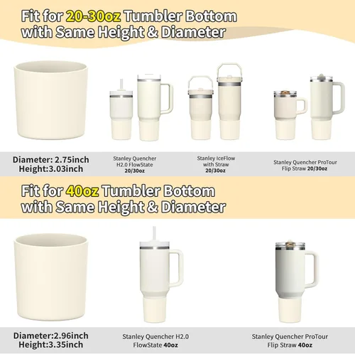 Miniatura 2 de WUQID Bota de silicona superior compatible con Stanley Quencher H2.0 e IceFlow Flip y ProTour de 40oz 30oz 20oz 14oz, se ajusta al mismo diámetro