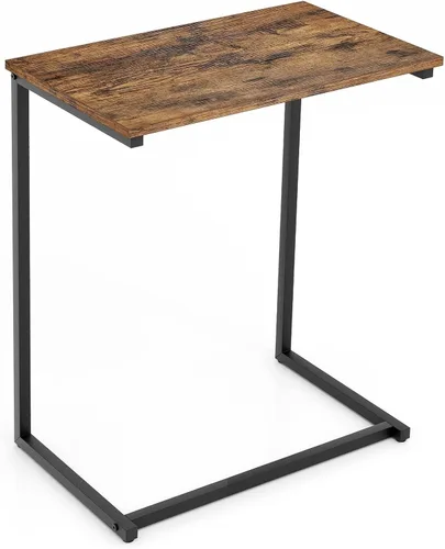 Miniatura 12 de Tangkula C-Shaped End Table, Vintage Accent Couch Table with Heavy-Duty Metal Frame for Coffee/Snacks/Laptop, 26.5" Side Table for Bed, Sofa