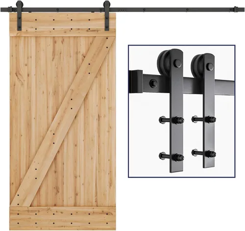 Miniatura 10 de Gancho para puerta Smartstandard deslizante, para puertas de graneros, con forma de "I", color negro, negro