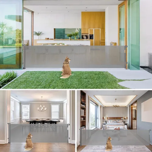 Miniatura 7 de Puerta retráctil extra ancha de 90 pulgadas para bebés, puerta larga para perros para amplias aperturas, puerta grande para mascotas para interiores