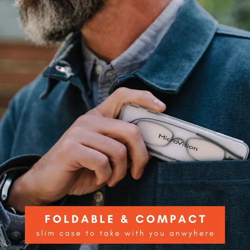 Miniatura 2 de Gafas de lectura de aire plegables planas con tecnología patentada de bisagra rodante y estuche compacto para mujeres y hombres Bronce Rectangular