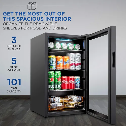 Miniatura 3 de Ivation – Refrigerador de bebidas para 101 latas. Mini refrigerador de bebidas ultra fresco independiente para cerveza, cócteles, refrescos, jugos