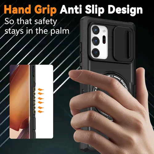 Miniatura 7 de Funda magnética para Samsung Galaxy Note 20 Ultra con soporte de anillo [con protector de pantalla] [Compatible con carga inalámbrica MagSafe] Funda