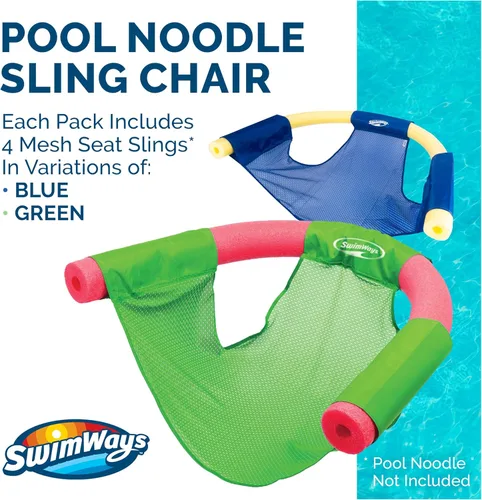 Miniatura 2 de SwimWays Eslingas flotantes de malla para silla de piscina (paquete de 4), accesorios de piscina y juguetes acuáticos, fideos de piscina no incluidos