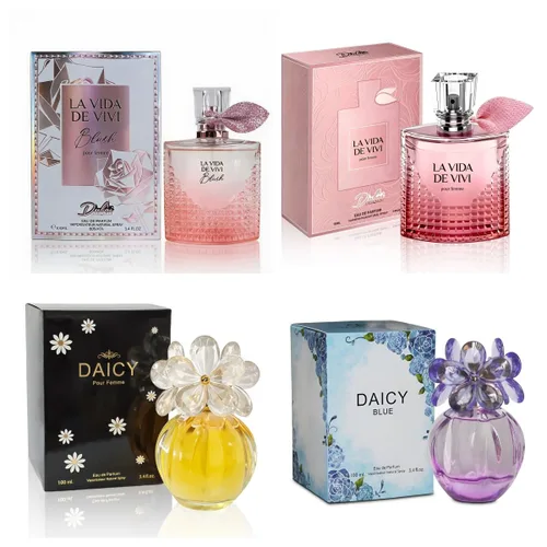 Miniatura 24 de A CENTER Juego de 4 perfumes para mujer – Set de regalo de fragancia floral con vainilla, almizcle y cítricos Eau De Pafume 3.5 onzas líquidas