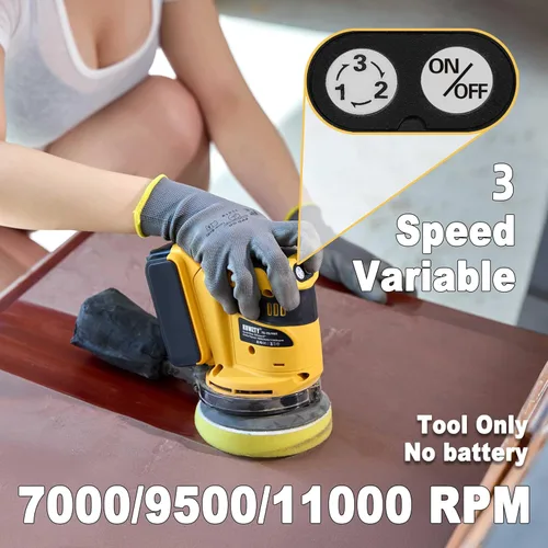 Miniatura 4 de Lijadora orbital aleatoria para batería DEWALT de 20 V, lijadora manual orbital de velocidad variable de 5 pulgadas con colector de polvo para lijar