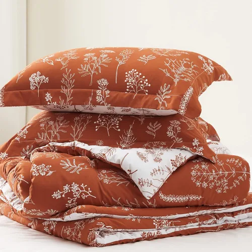 Miniatura 11 de Bedsure - Juego de edredón de tamaño California king, 3 piezas, bonito, con estampado floral, 1 suave edredón reversible con diseño botánico de 10
