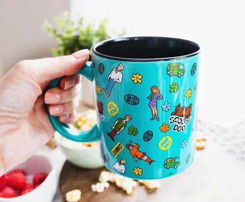 Miniatura 5 de Toynk Scooby-Doo - Taza de cerámica con patrón de calcomanías Taza de café grande para expreso, cafeína, bebidas, artículos esenciales