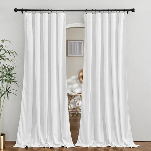 Miniatura 19 de RYB HOME Cortinas de terciopelo verde oliva de 72 pulgadas de largo, cortinas opacas con aislamiento térmico, tratamiento de ventana, decoración