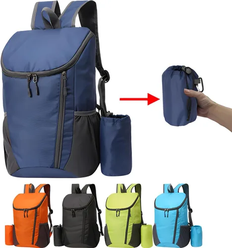Miniatura 4 de Mochila plegable portátil, mochila plegable para montañismo, mochila ultraligera para ciclismo al aire libre, mochila de senderismo para viajes Negro