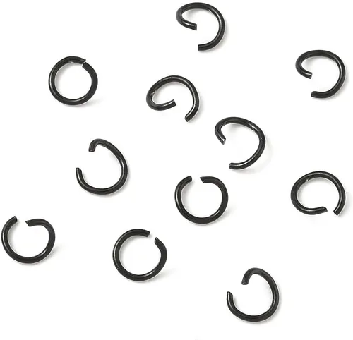 Miniatura 39 de HDSupplies 100 piezas - 4mm de argollas de acero inoxidable 304 de tono negro - Calibre 22 (espesor de 0.6mm)