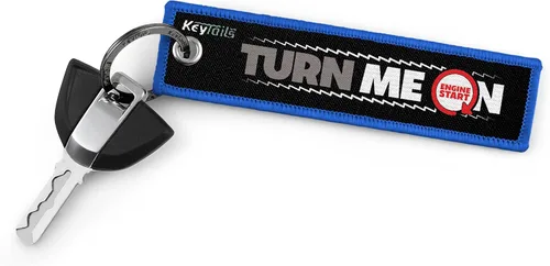 KEYTAILS Llaveros, etiqueta de llave de calidad premium para motocicleta, scooter, ATV, UTV [Turn Me On, Ride Me]