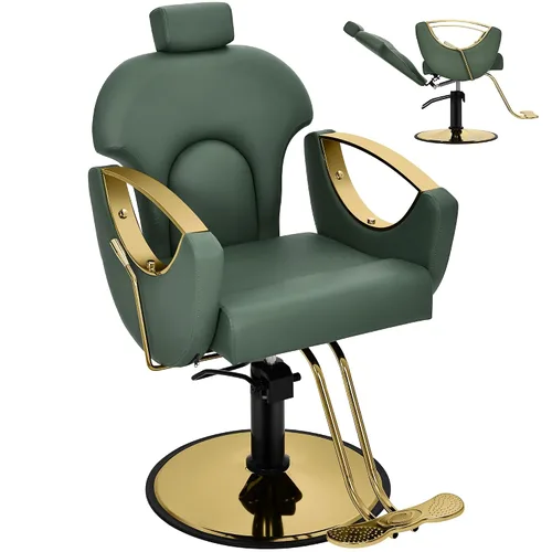 Miniatura 13 de Silla de peluquería de salón, silla de peluquería con bomba hidráulica de altura ajustable, sillas reclinables profesionales, silla de belleza