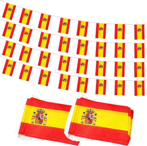 Miniatura 12 de Bandera de Cuerda Argentina de 100 Pies, 76 Piezas Bandera Estandarte Argentina, Pequeñas Mini Banderas del Mundo para Eventos Deportivos